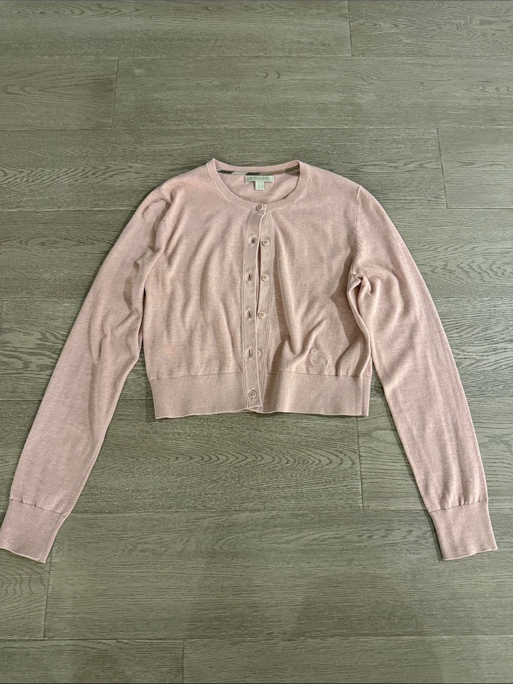 Burberry Light Pink Women's Button-Front Cardigan Sweater